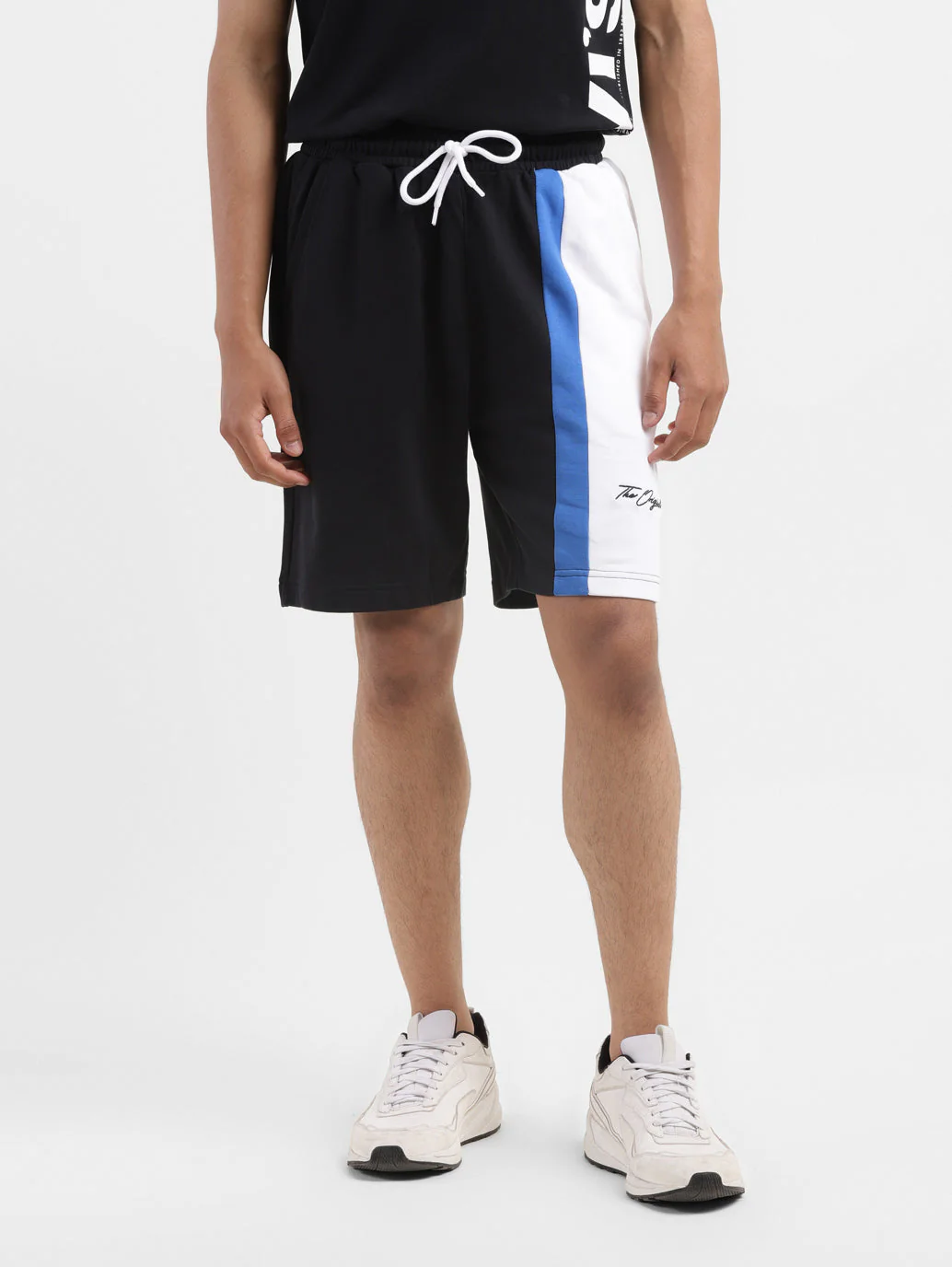 Men's Black Regular Fit Shorts - Image 2
