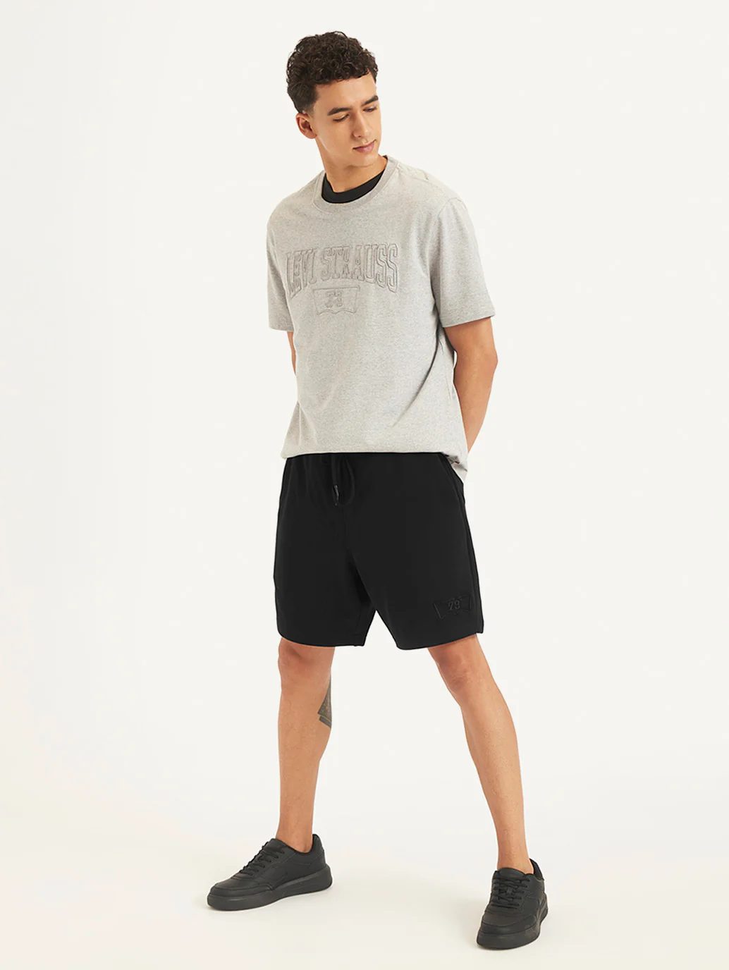 Men's Black Regular Fit Shorts - Image 3
