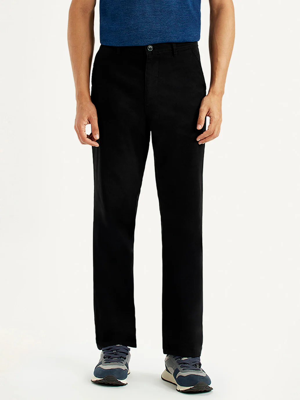 Men's Black Relaxed Fit Chinos - Image 4