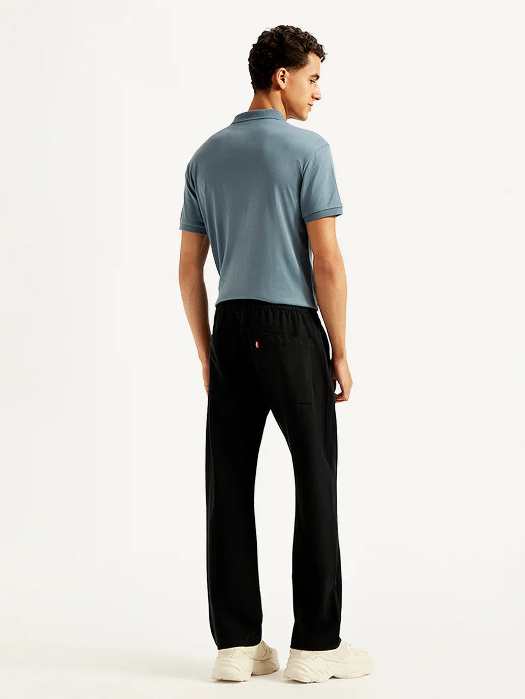 Men's 555'96 Black Relaxed Straight Fit Tech Pants - Image 3