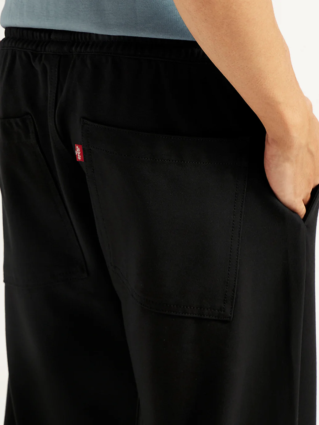 Men's 555'96 Black Relaxed Straight Fit Tech Pants - Image 5