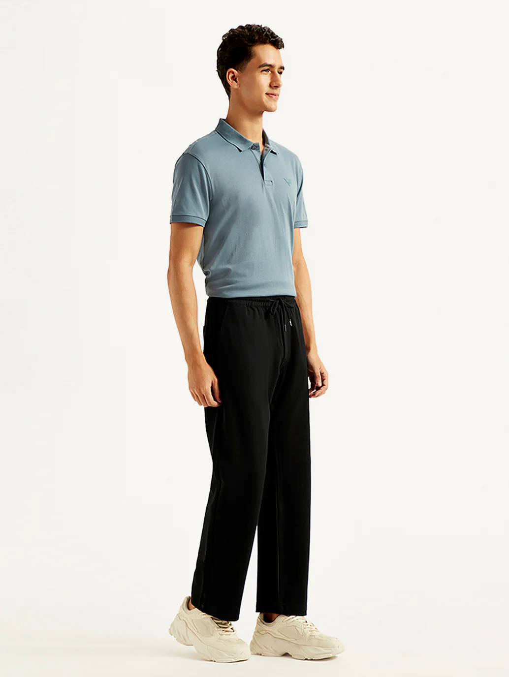 Men's 555'96 Black Relaxed Straight Fit Tech Pants - Image 7