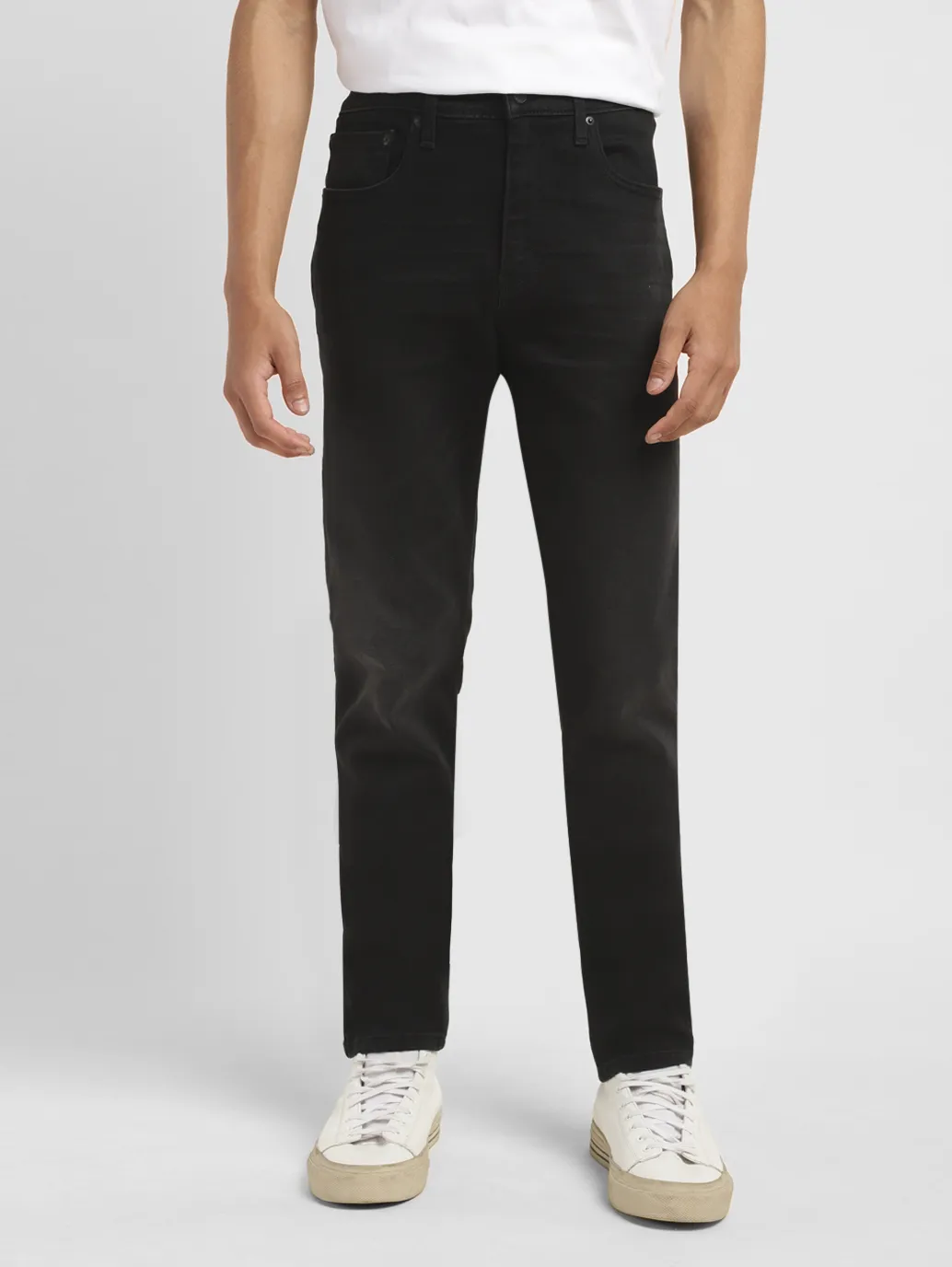 Men's Black Skinny Fit Mid Rise Jeans - Image 2