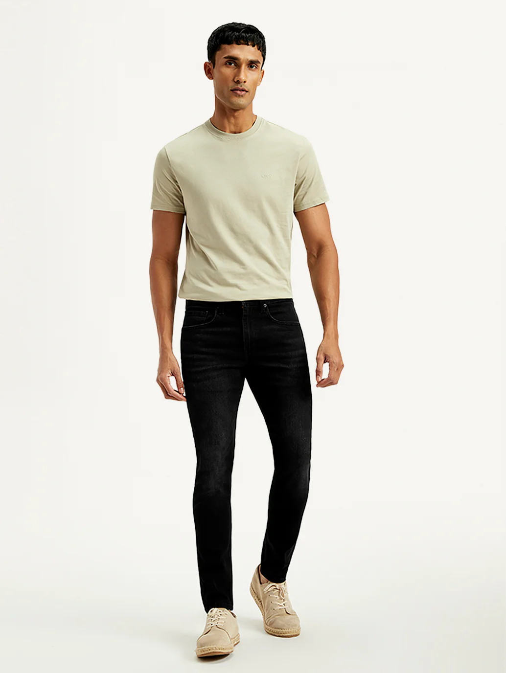 Men's Black Skinny Tapered Fit Mid Rise Jeans - Image 2