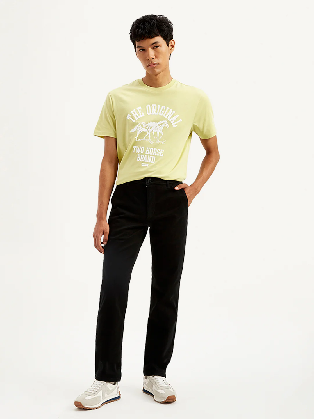 Men's Black Slim Fit Chinos - Image 2