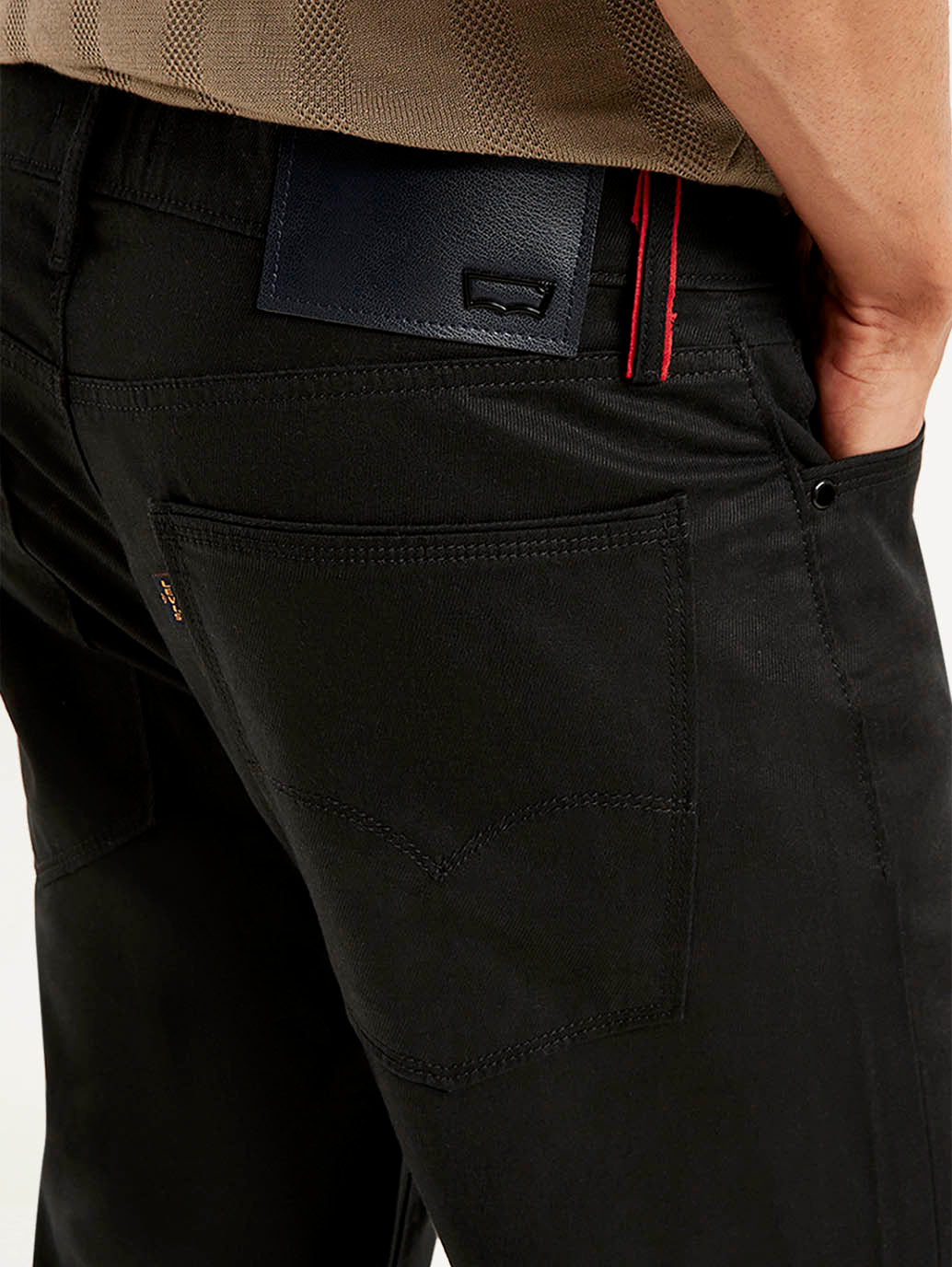 Men's Redloop Black Slim Fit Trousers - Image 4