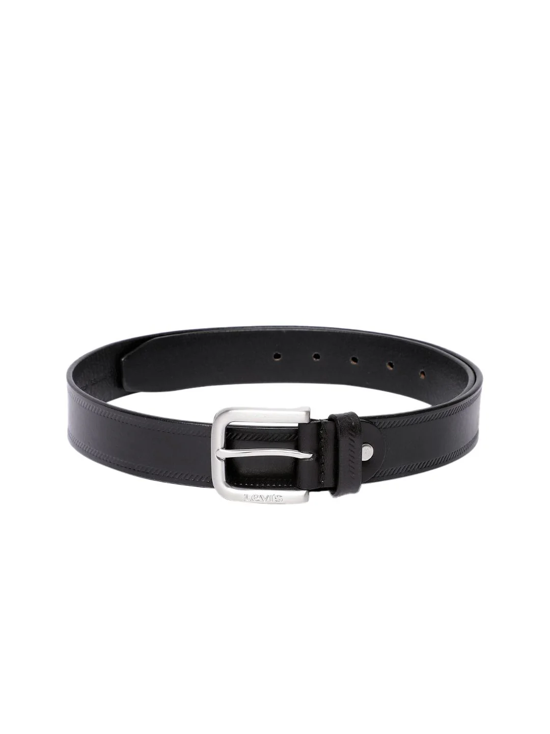 Men's Black Solid Belt - Image 2