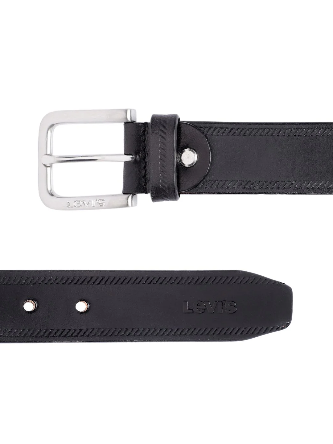 Men's Black Solid Belt - Image 4