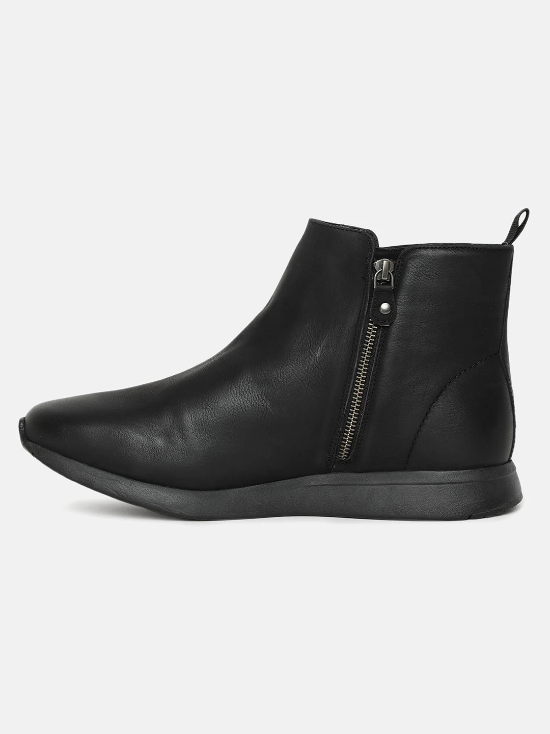 Men's Black Solid Boots - Image 4