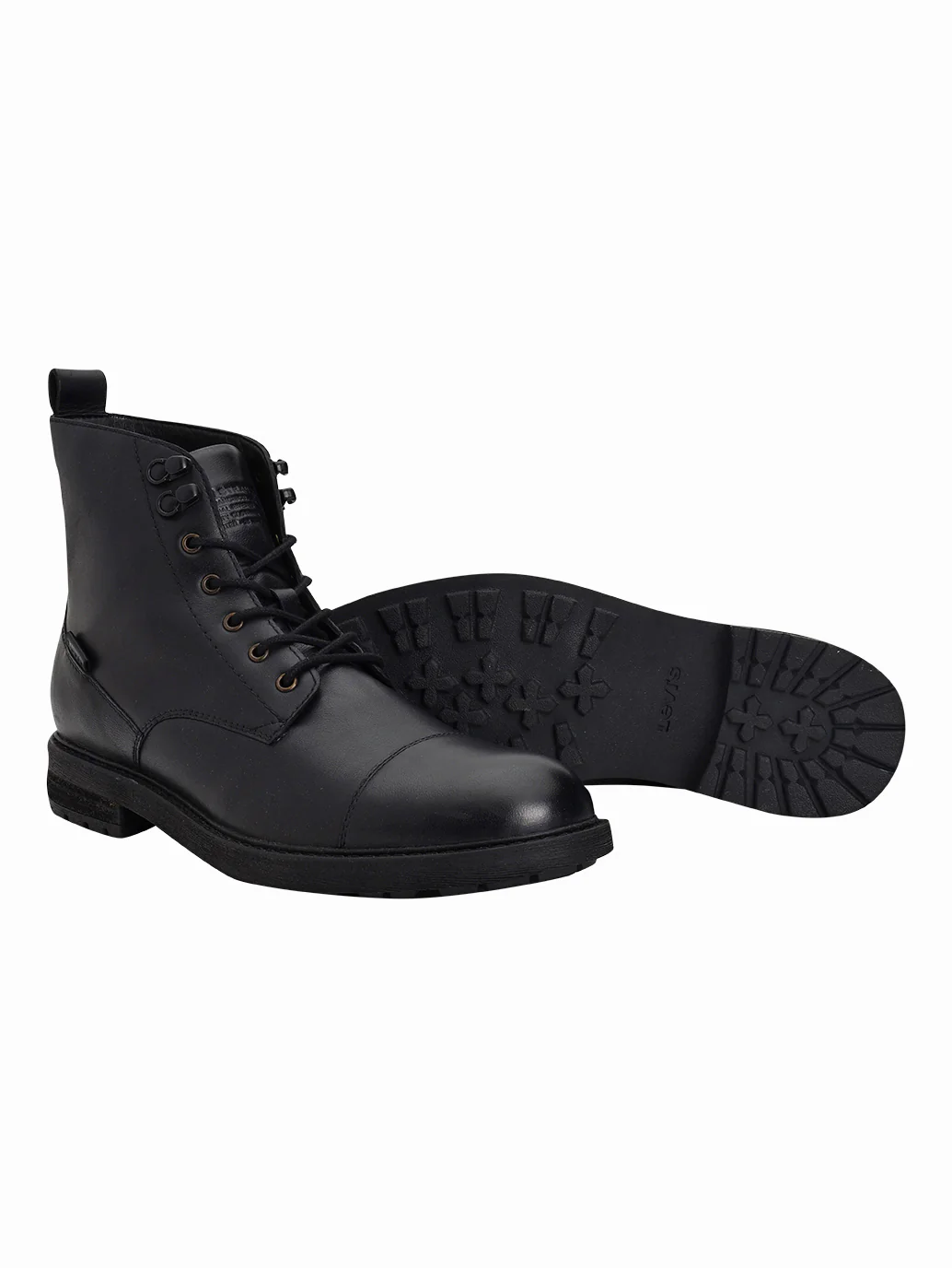 Men's Black Solid Boots - Image 3