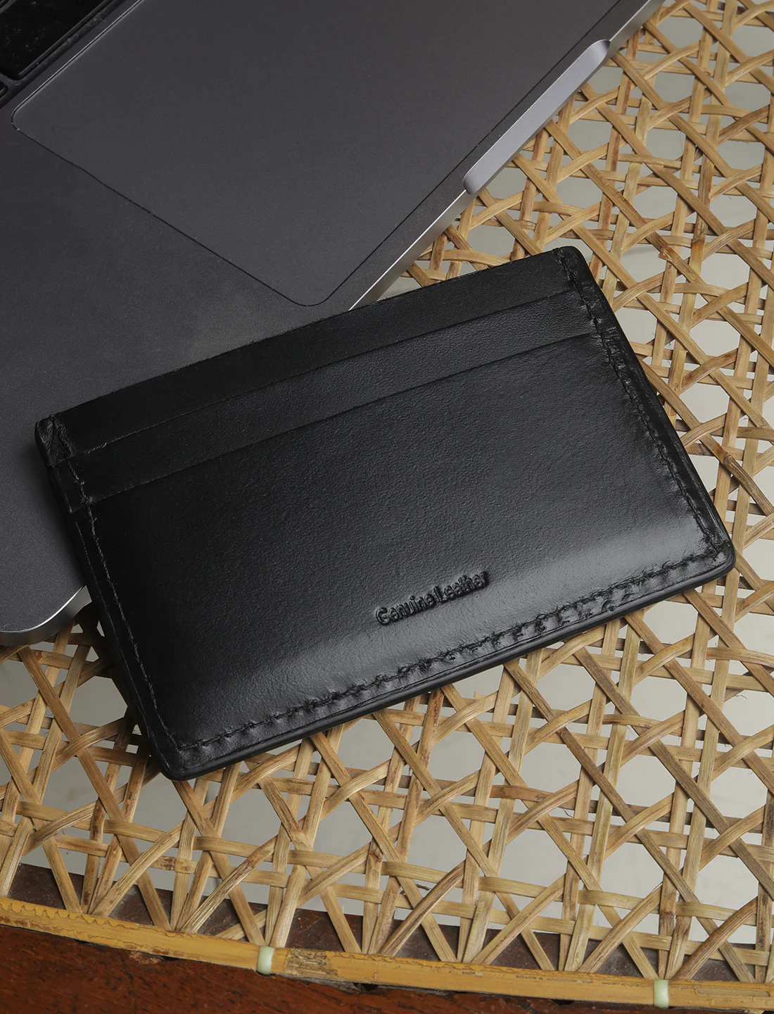 Men's Black Solid Card Holder