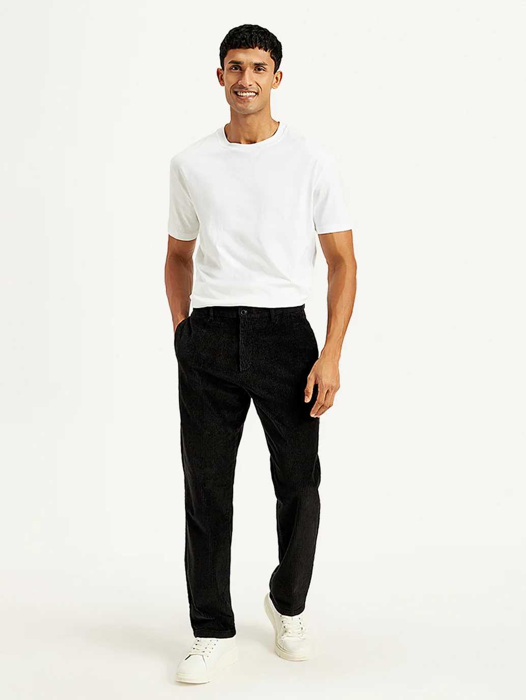 Men's Black Straight Fit Chinos - Image 3