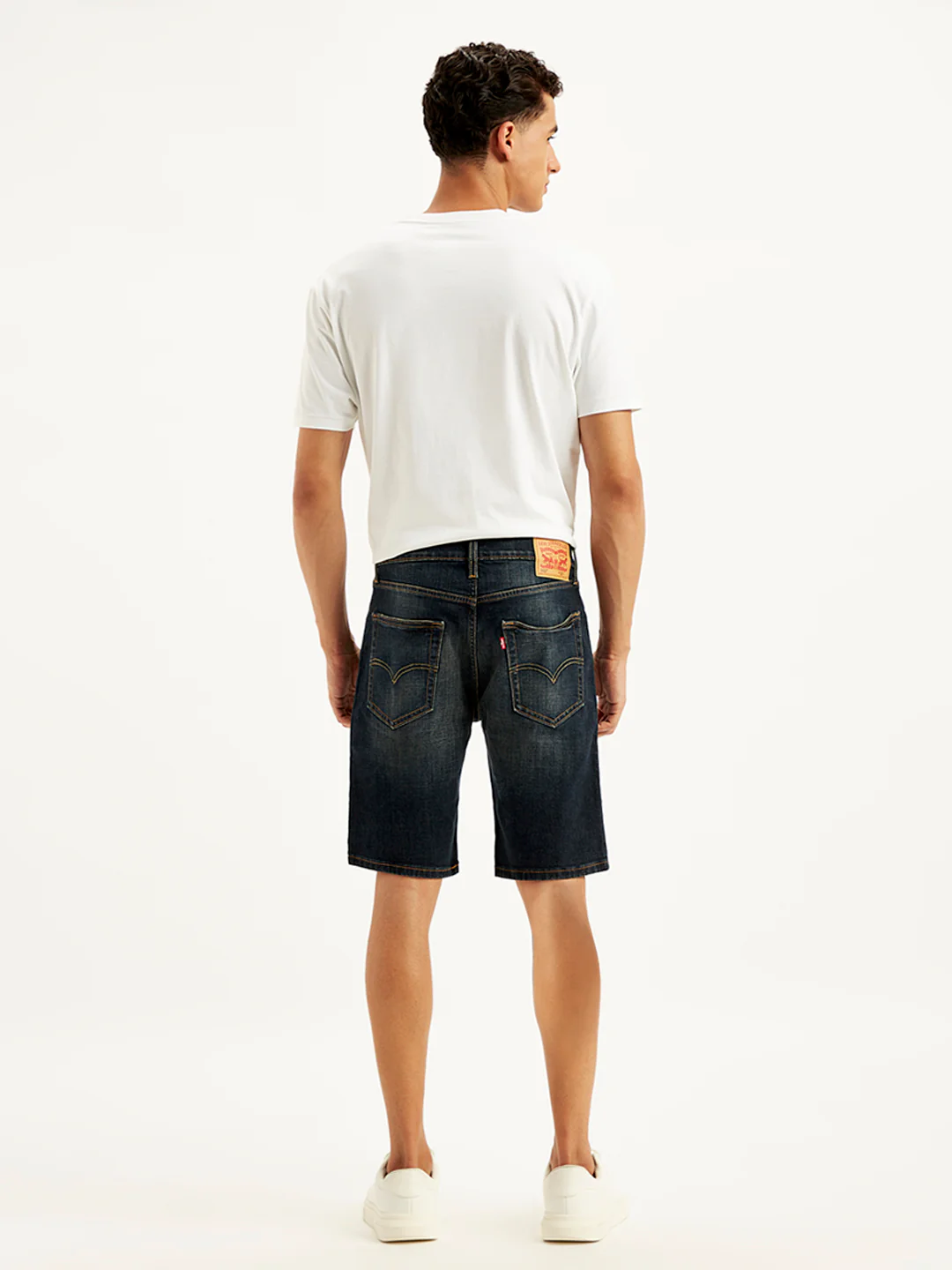 Men's Black Tapered Denim Shorts - Image 3