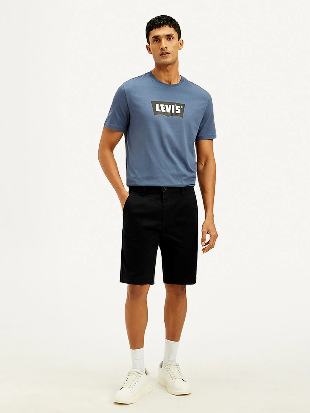 Men's Black Tapered Shorts - Image 2