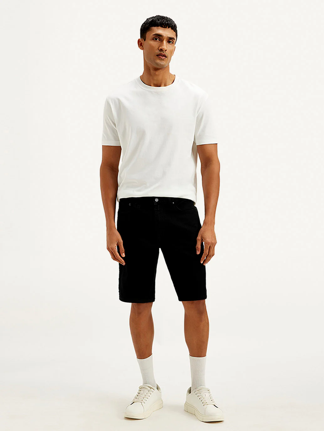Men's Black Tapered Shorts - Image 2