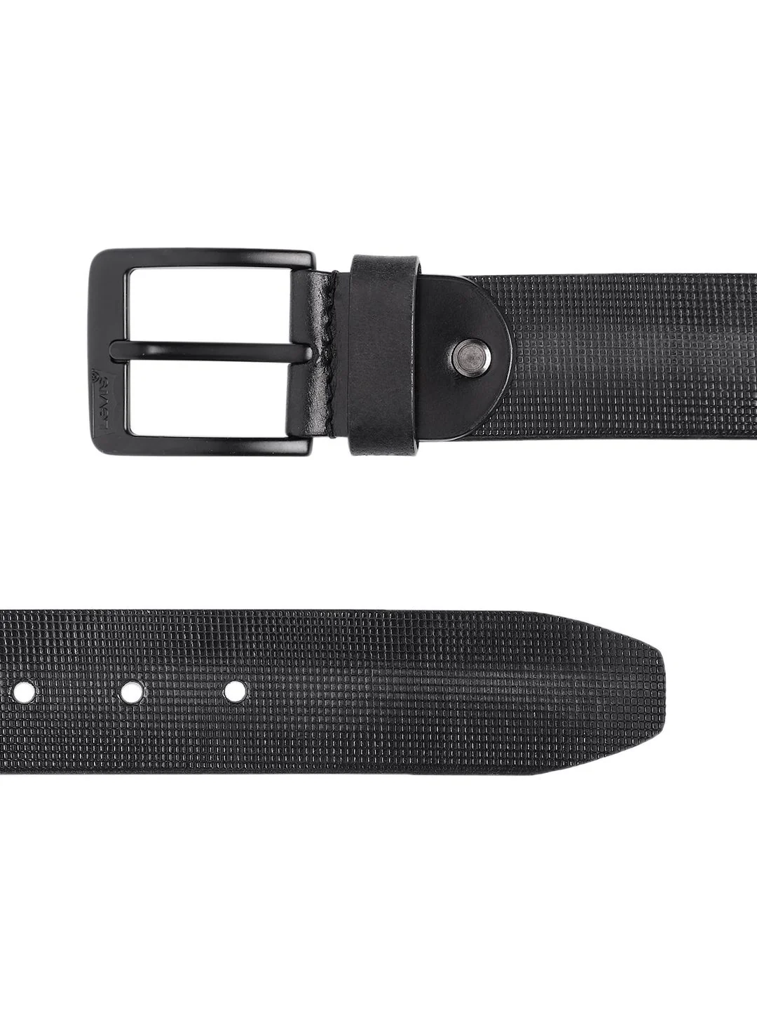 Men's Black Textured Belt - Image 3