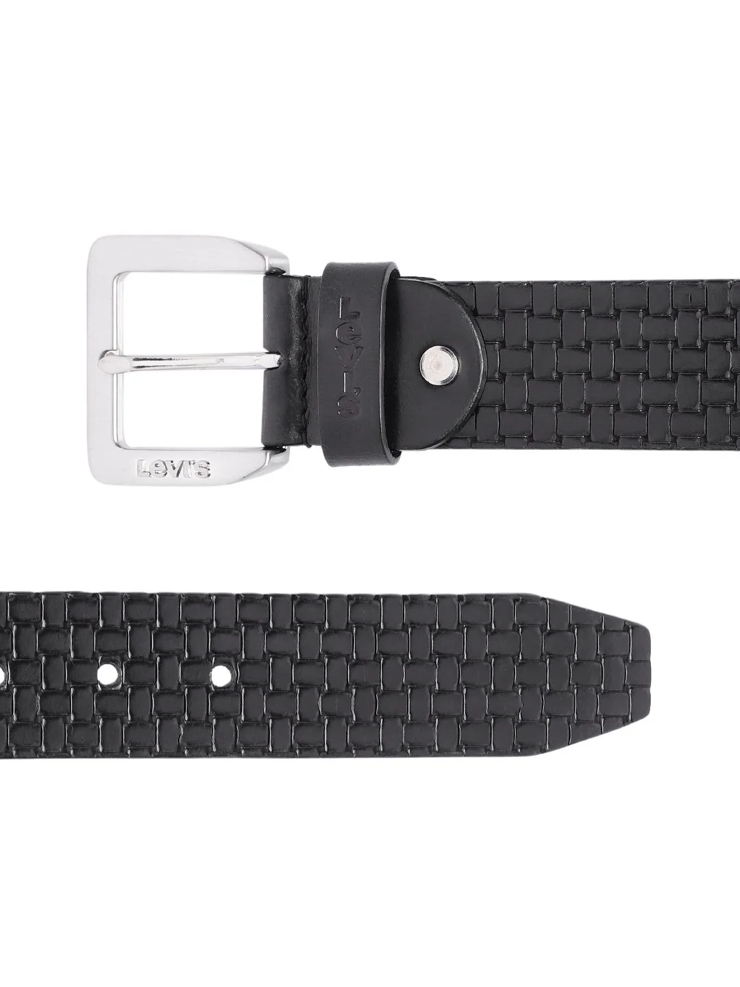 Men's Black Textured Belt - Image 3