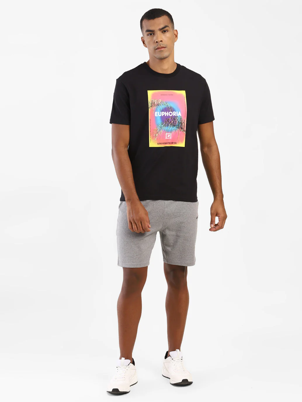 Men's Black Typography Printed Crew Neck T-Shirt - Image 5