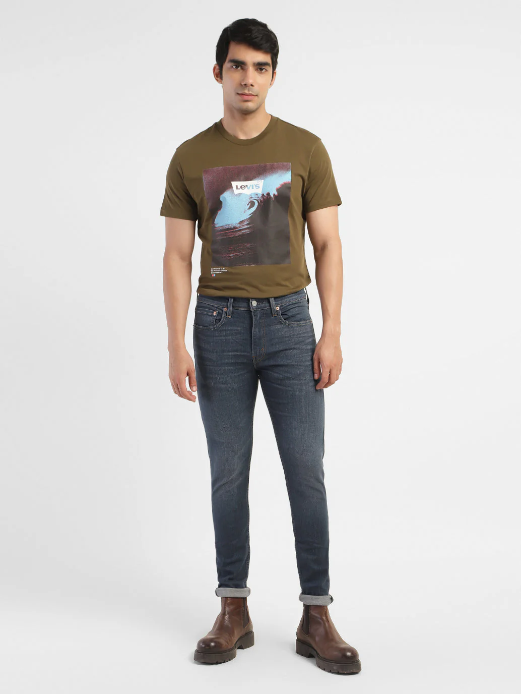 Men's Blue Skinny Fit Mid Rise Jeans - Image 5