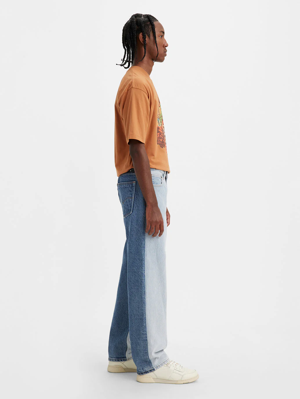 Men's Indigo Loose Fit Mid Rise Jeans - Image 4