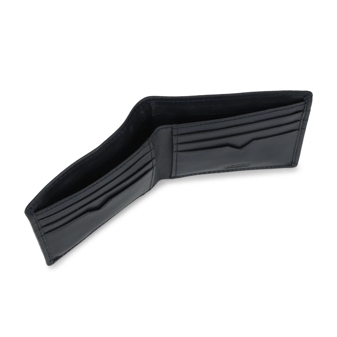 Men's Blue Brand Logo Bi-Fold Wallet - Image 3