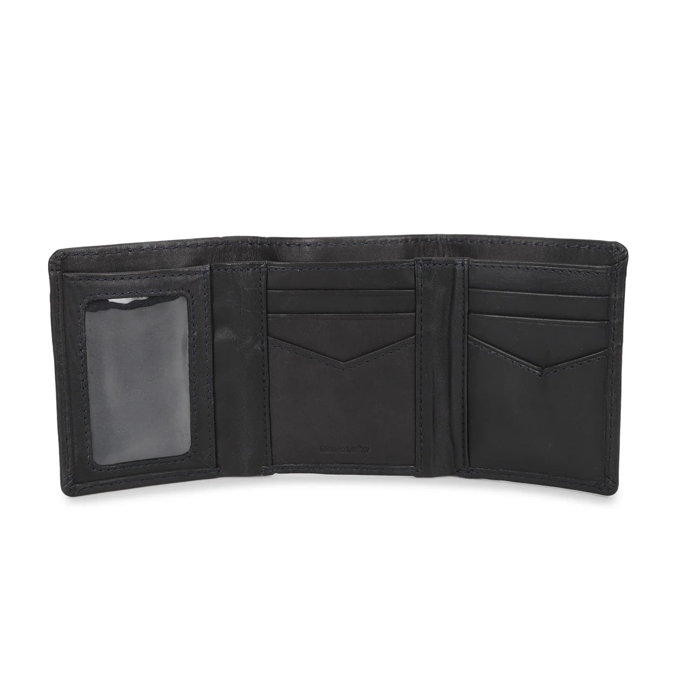 Men's Black Brand Logo Tri-Fold Wallet - Image 3
