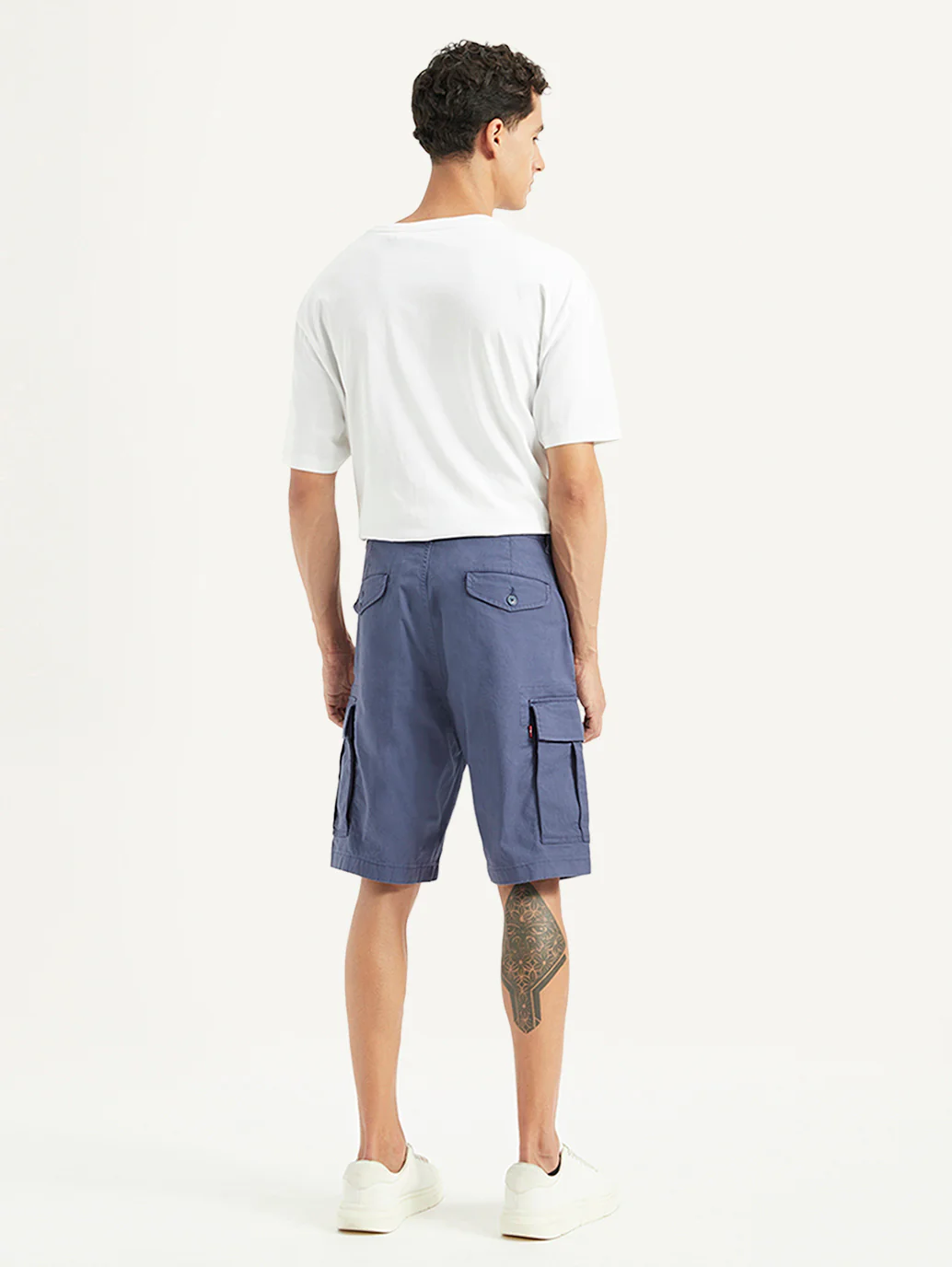 Men's Blue Cargo Fit Shorts - Image 3