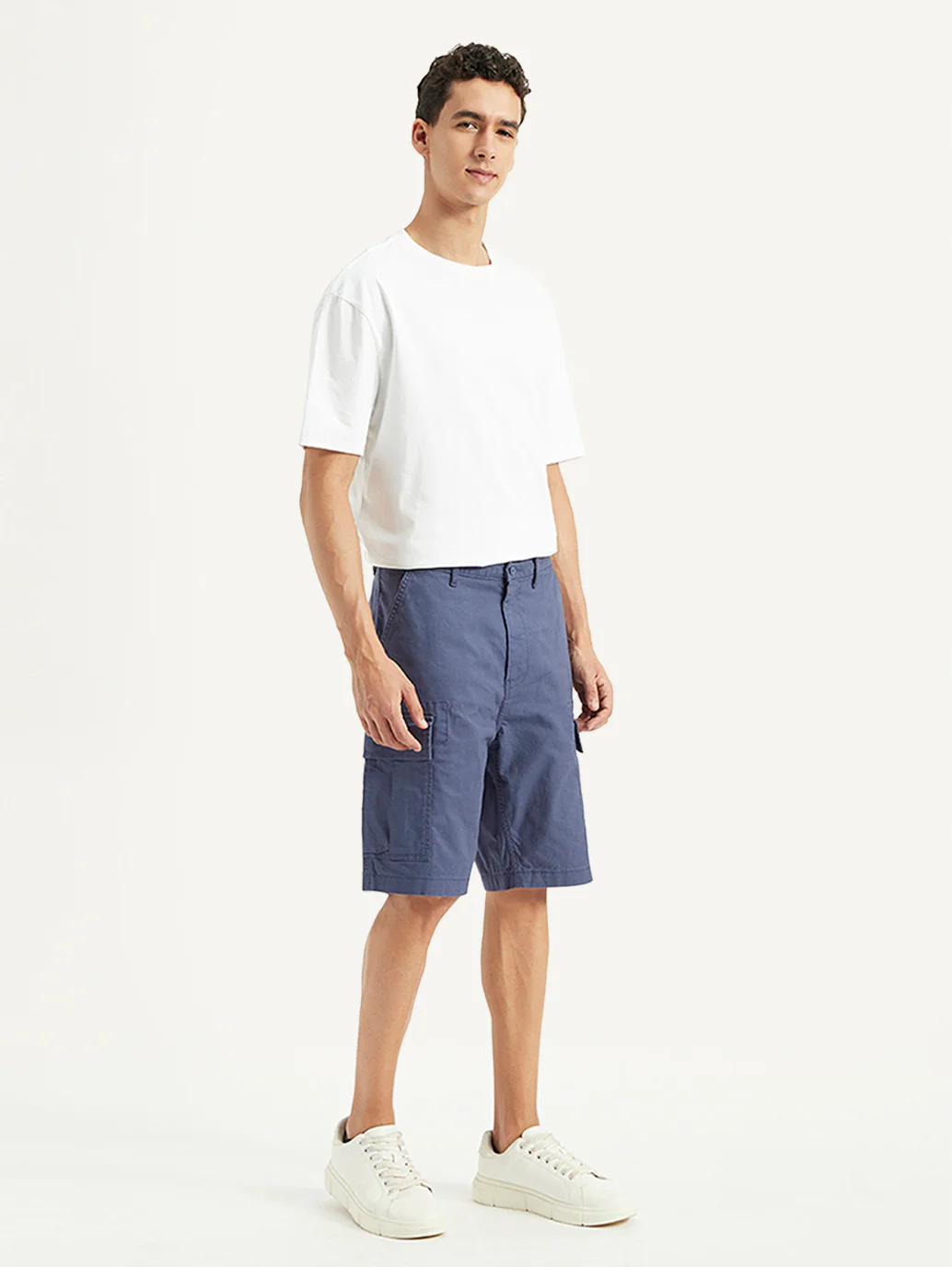 Men's Blue Cargo Fit Shorts - Image 5