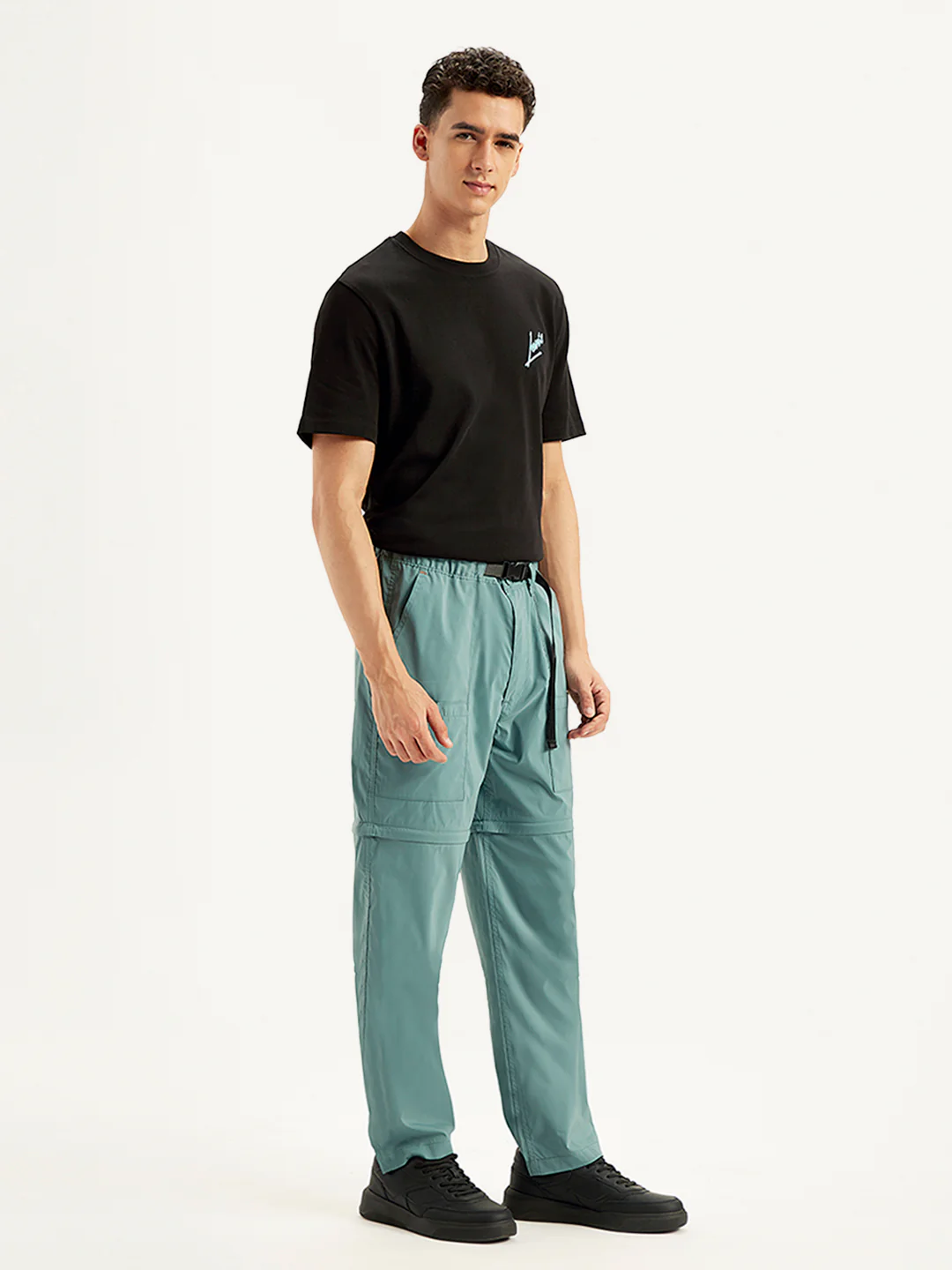 Men's Blue Cargo Fit Trousers - Image 4