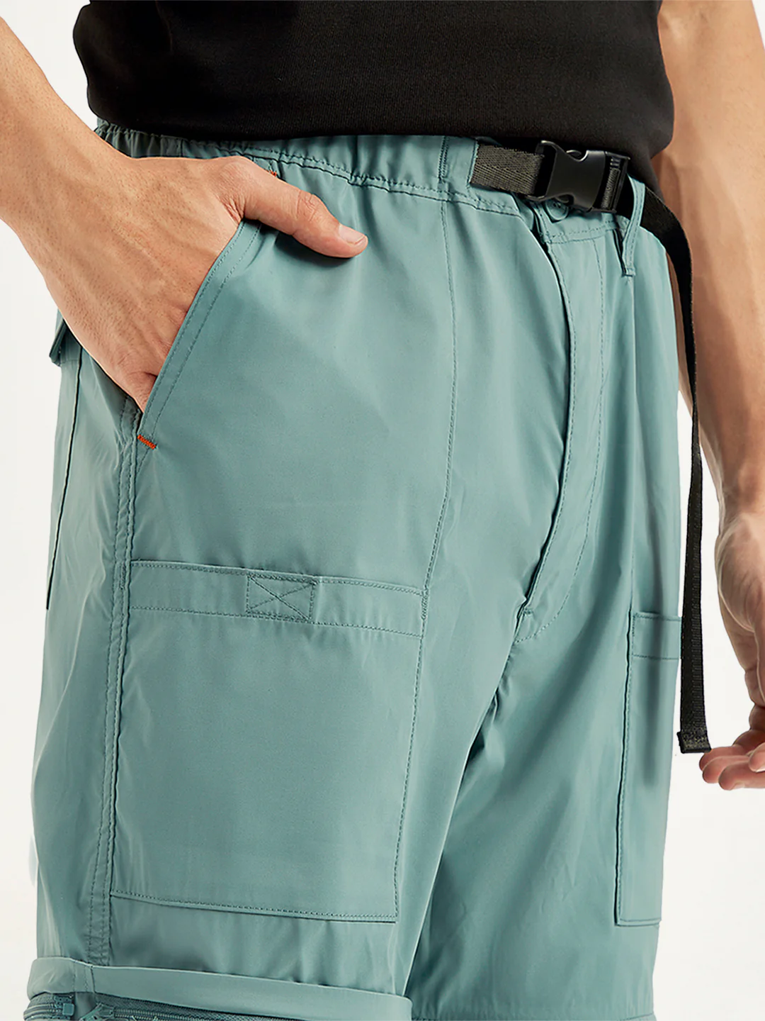 Men's Blue Cargo Fit Trousers - Image 5