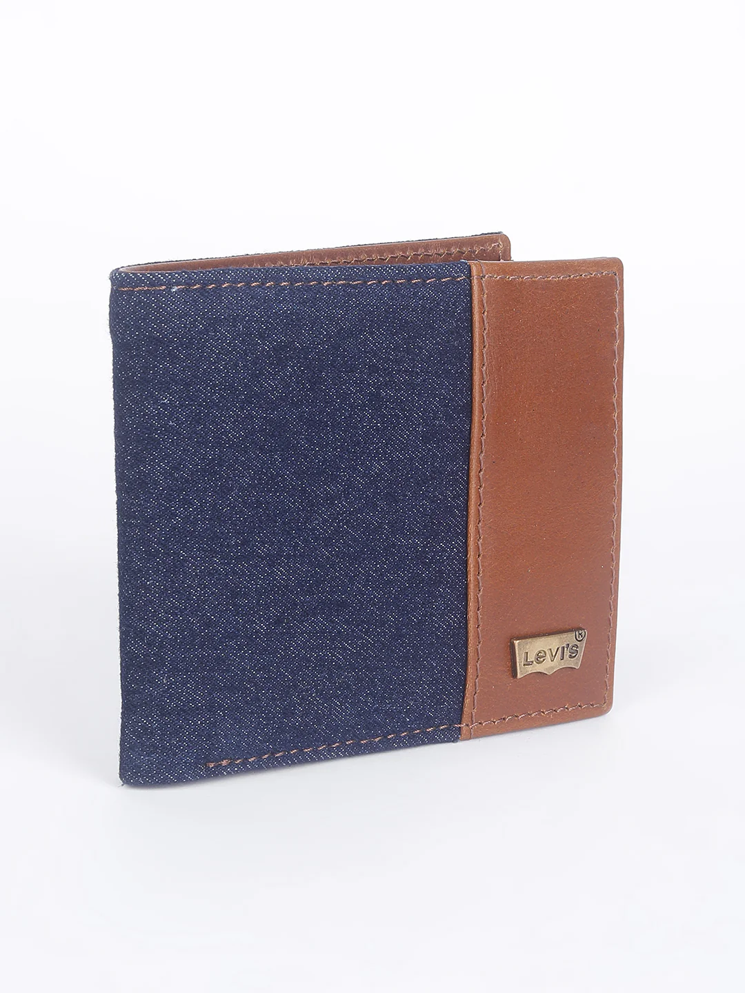 Men's Blue Colorblock Bi-Fold Wallet - Image 5