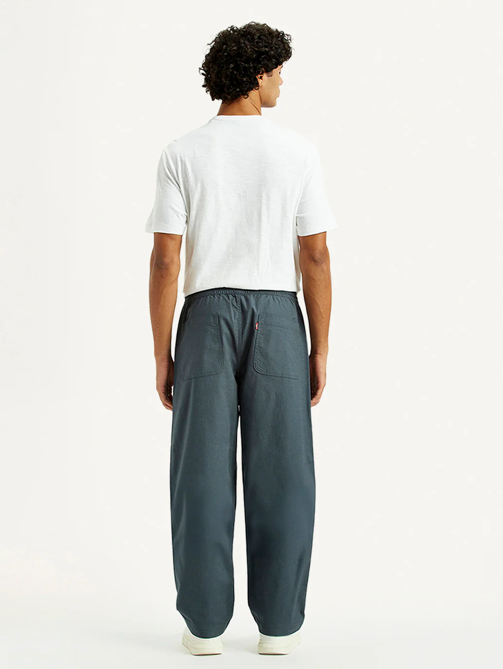 Men's Blue Loose Fit Mid Rise Joggers - Image 3