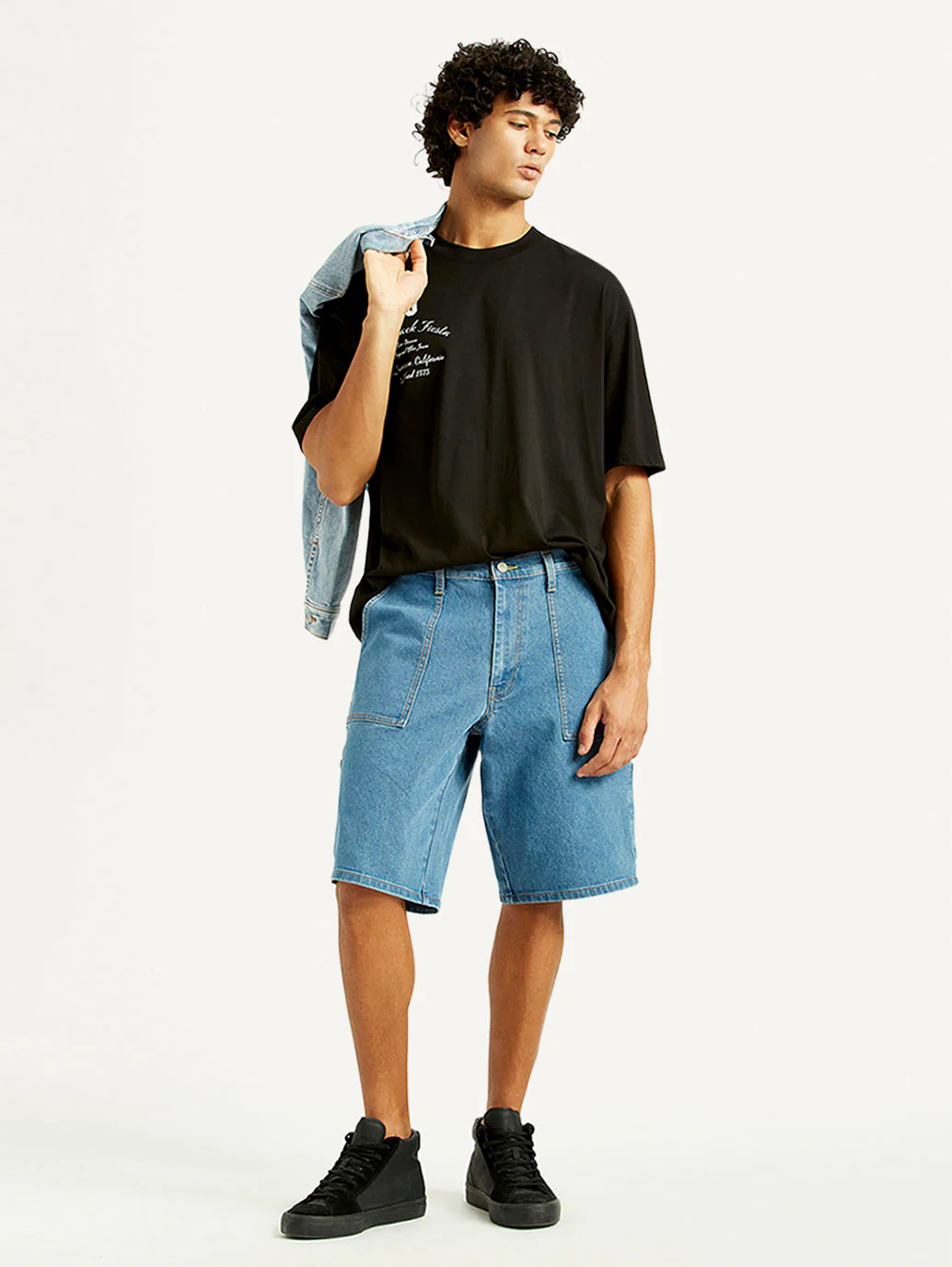 Men's Blue Loose Fit Shorts