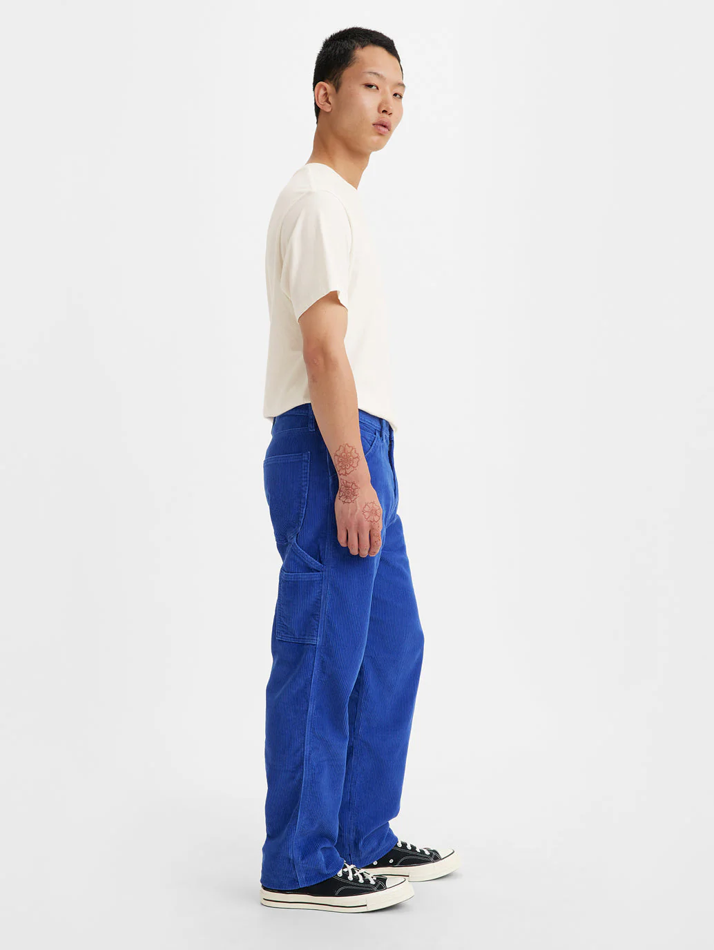 Men's Blue Loose Fit Trousers - Image 4