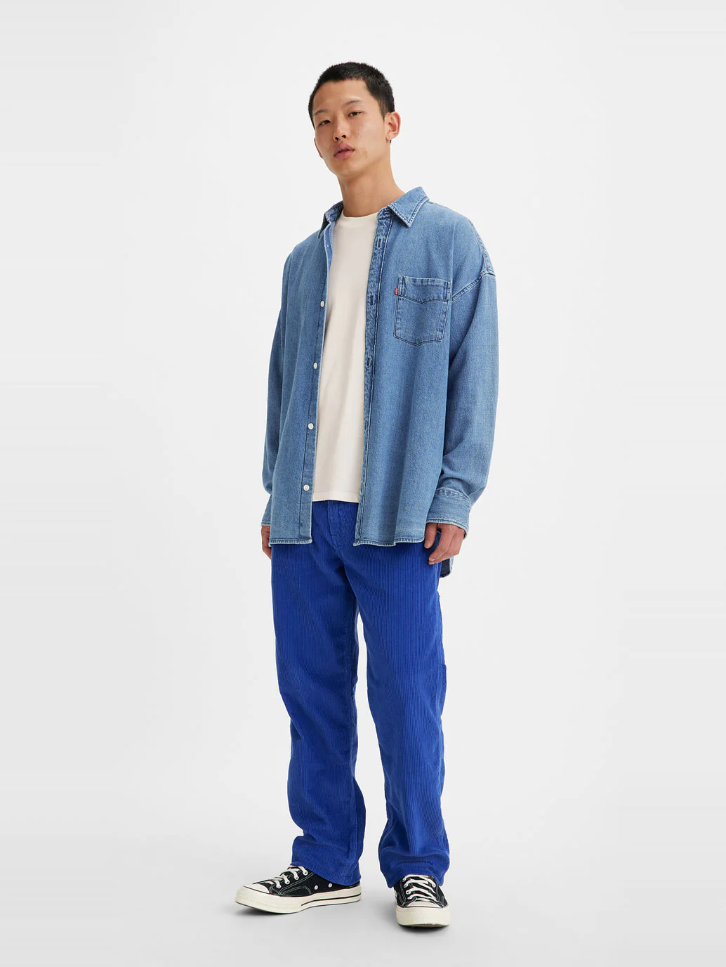 Men's Blue Loose Fit Trousers - Image 5