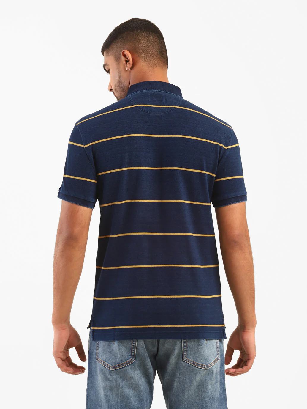 Men's Blue Polo Collar T-Shirt - Image 2
