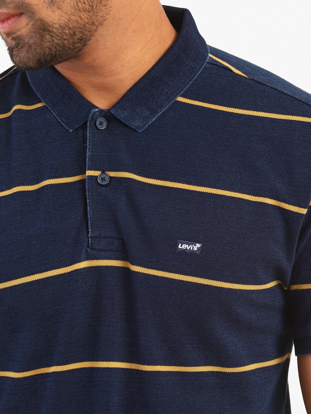 Men's Blue Polo Collar T-Shirt - Image 4