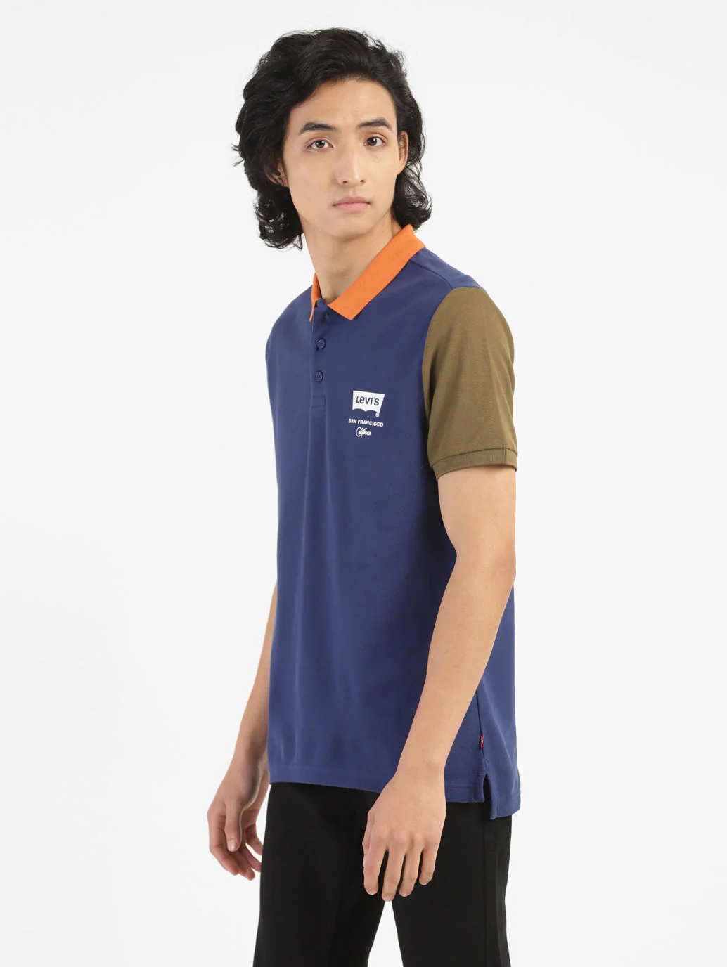 Men's Blue Polo Collar T-Shirt - Image 4