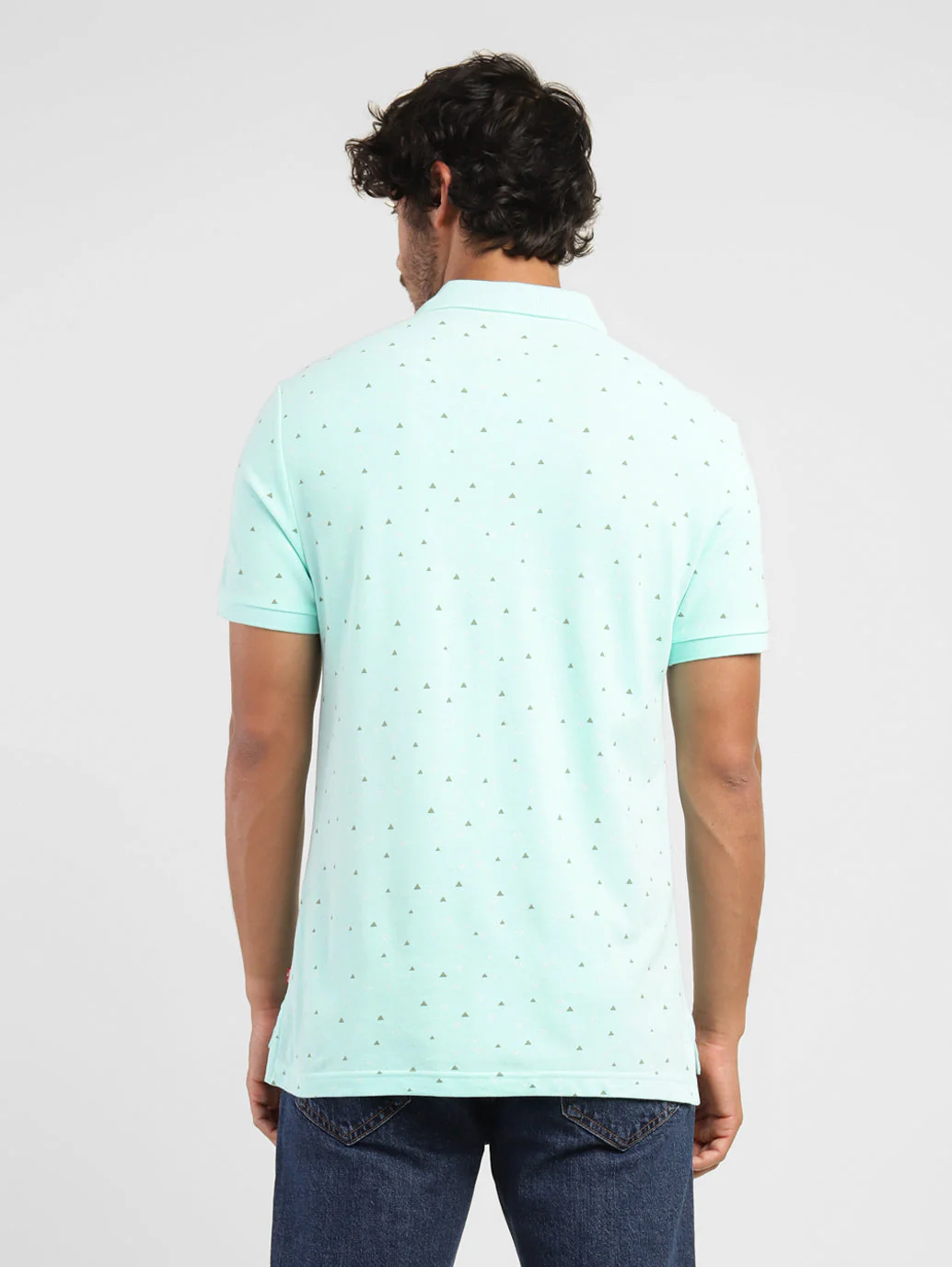 Men's Blue Polo Collar T-Shirt - Image 3