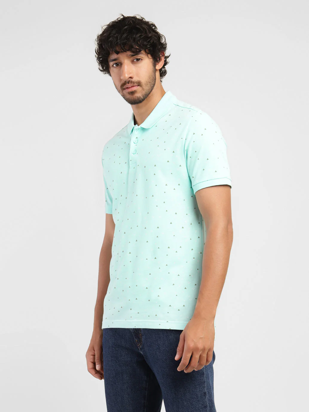 Men's Blue Polo Collar T-Shirt - Image 4