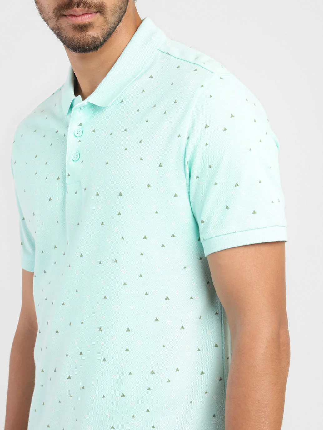 Men's Blue Polo Collar T-Shirt - Image 6
