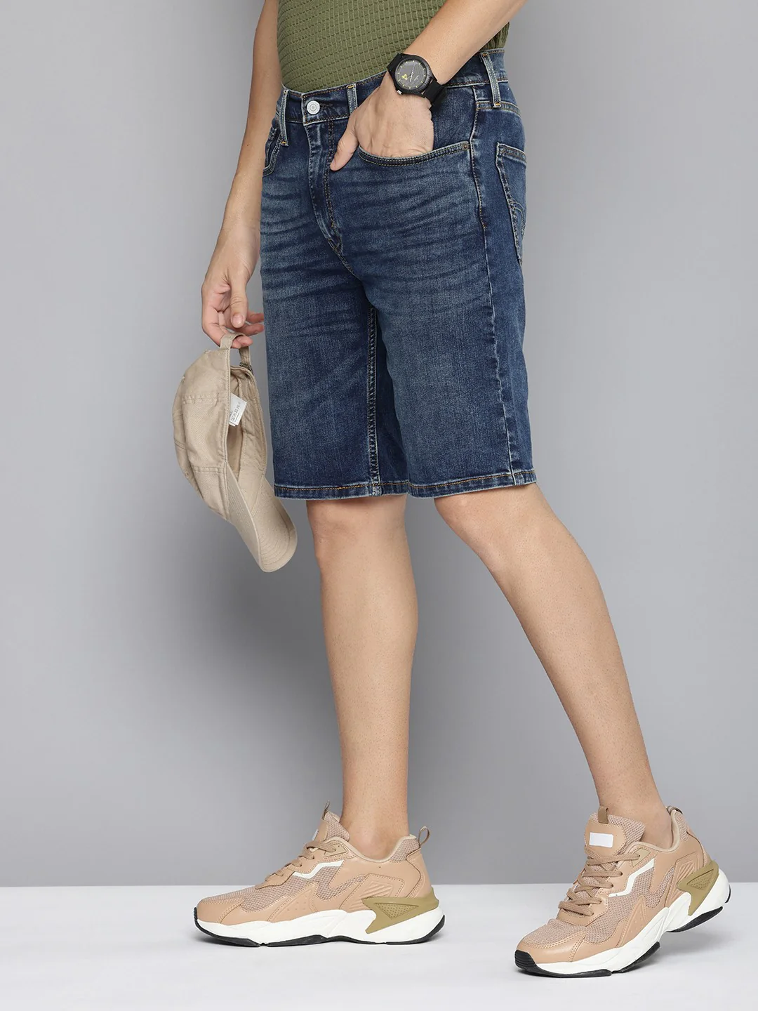 Men's 502 Blue Tapered Fit Denim Shorts - Image 5