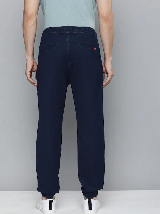 Men's Blue Regular Fit Joggers - Image 3