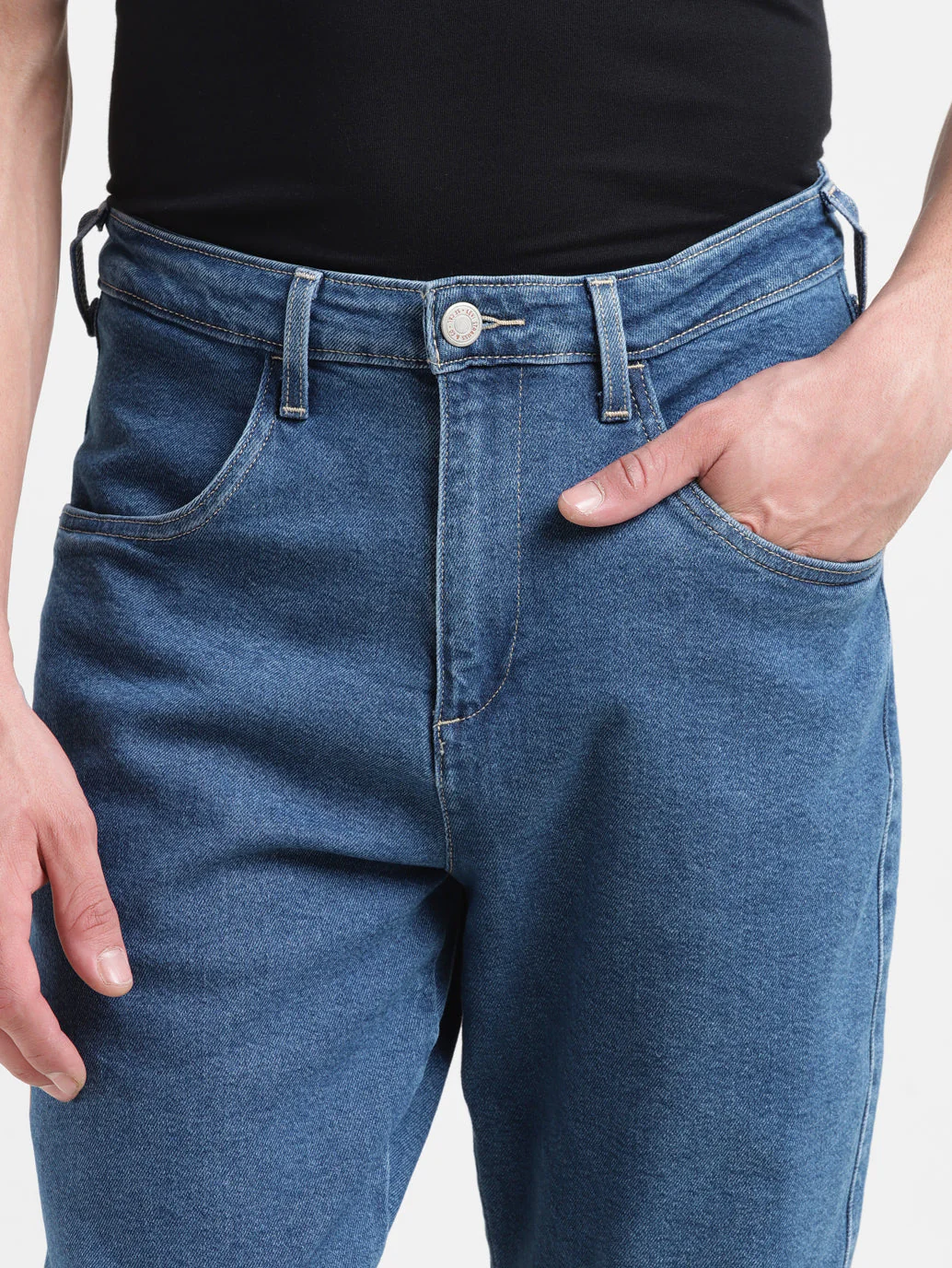 Men's Blue Regular Fit Joggers - Image 6