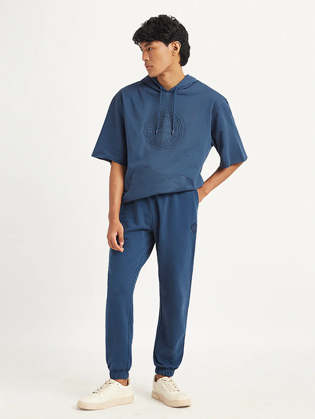 Men's Blue Regular Fit Joggers - Image 2