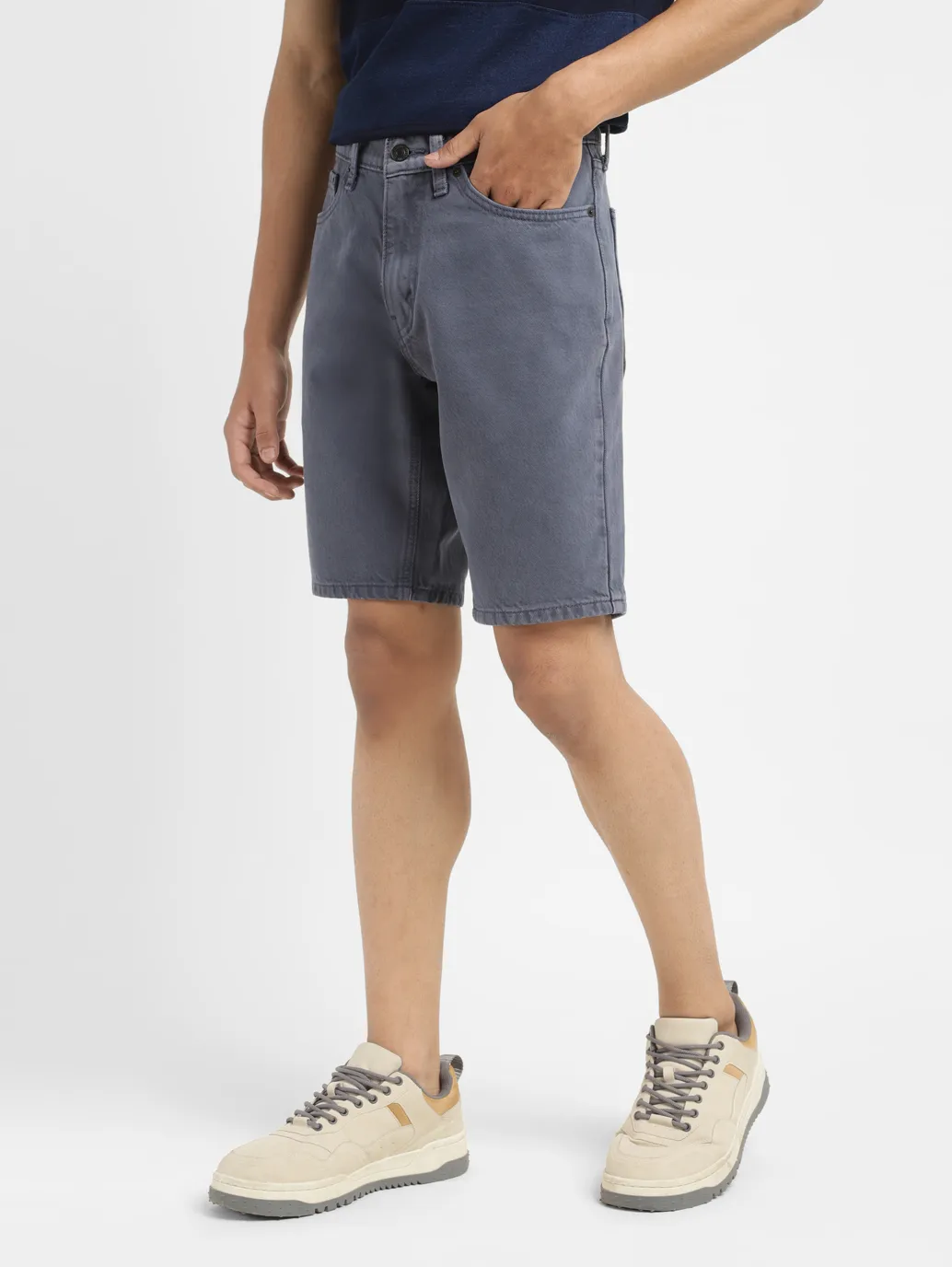 Men's Blue Regular Fit Shorts - Image 4