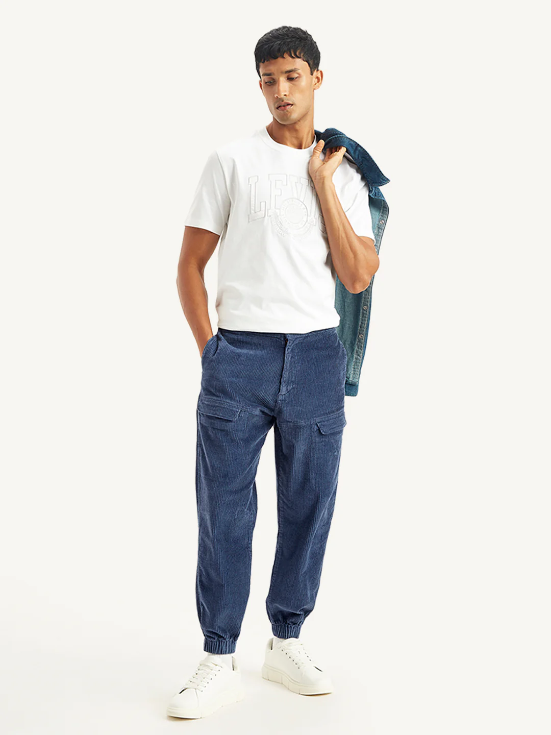 Men's Blue Regular Fit Trousers - Image 5