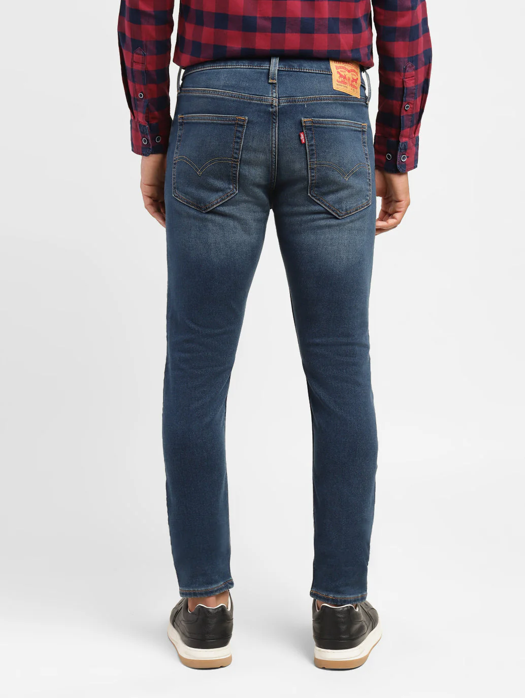 Men's Blue Skinny Fit Mid Rise Jeans - Image 3