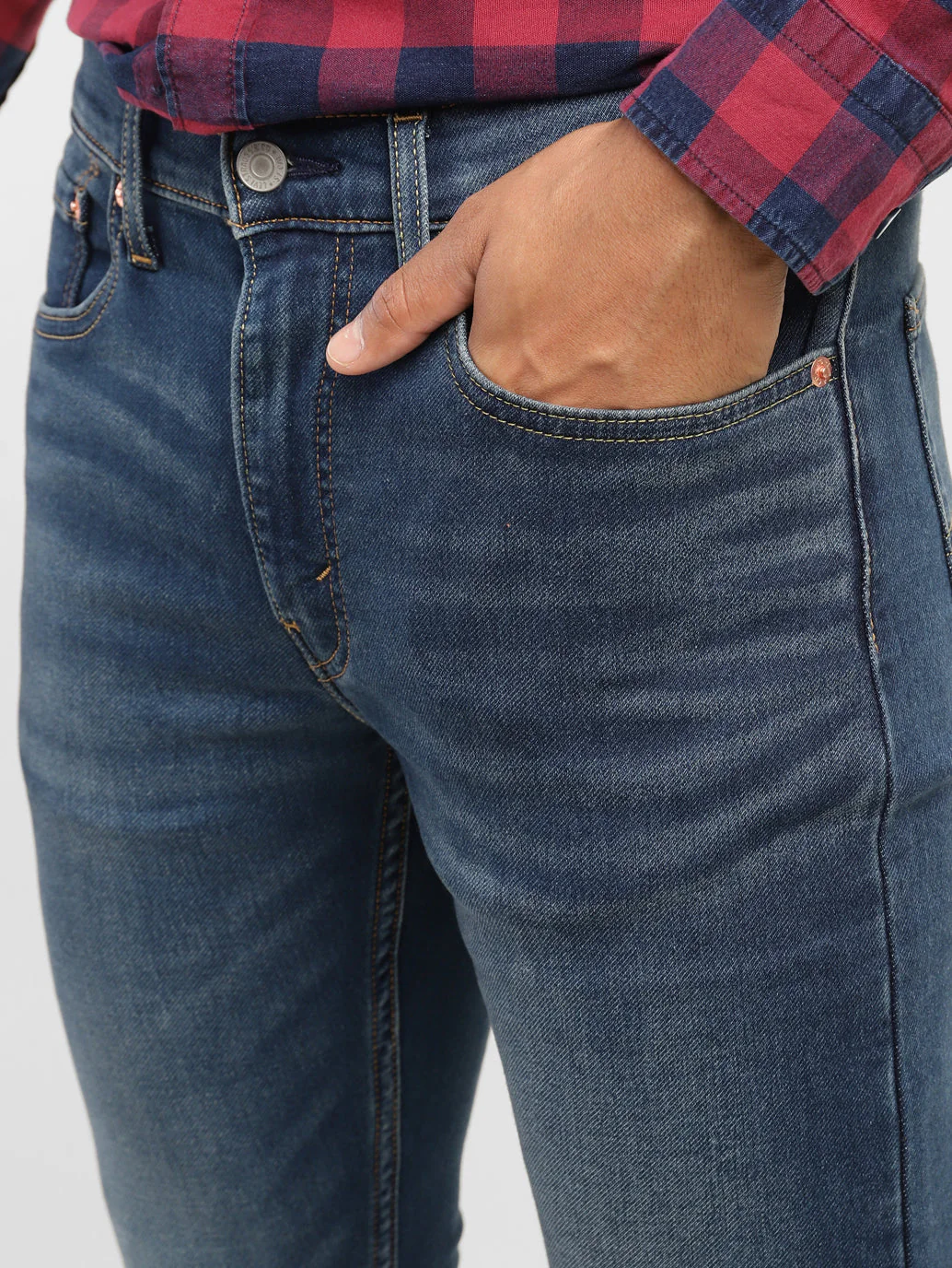 Men's Blue Skinny Fit Mid Rise Jeans - Image 6
