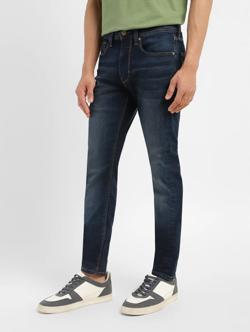 Men's Blue Skinny Fit Mid Rise Jeans - Image 3